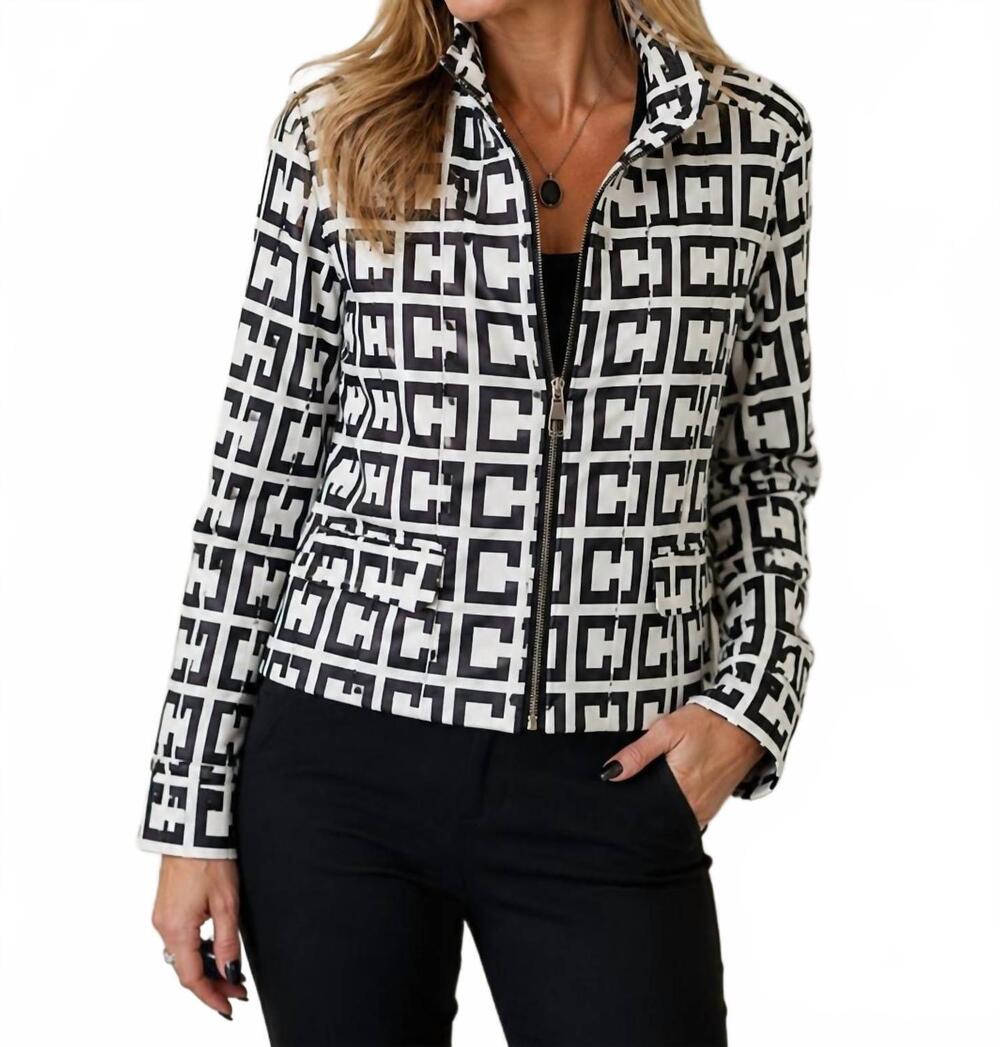 NEW INSIGHT geo jacket in black white